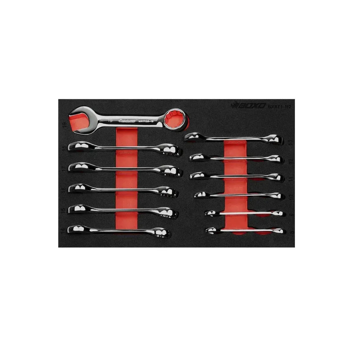 12-Piece Metric Stubby Combination Spanner Set | 2/9 Drawer EVA Foam