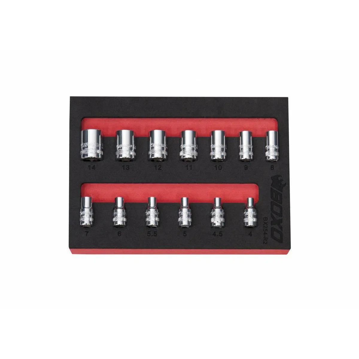 13 Pc 1/4" Drive Metric Standard Length 12 Pt Chrome Socket Set | 1/9th EVA Foam