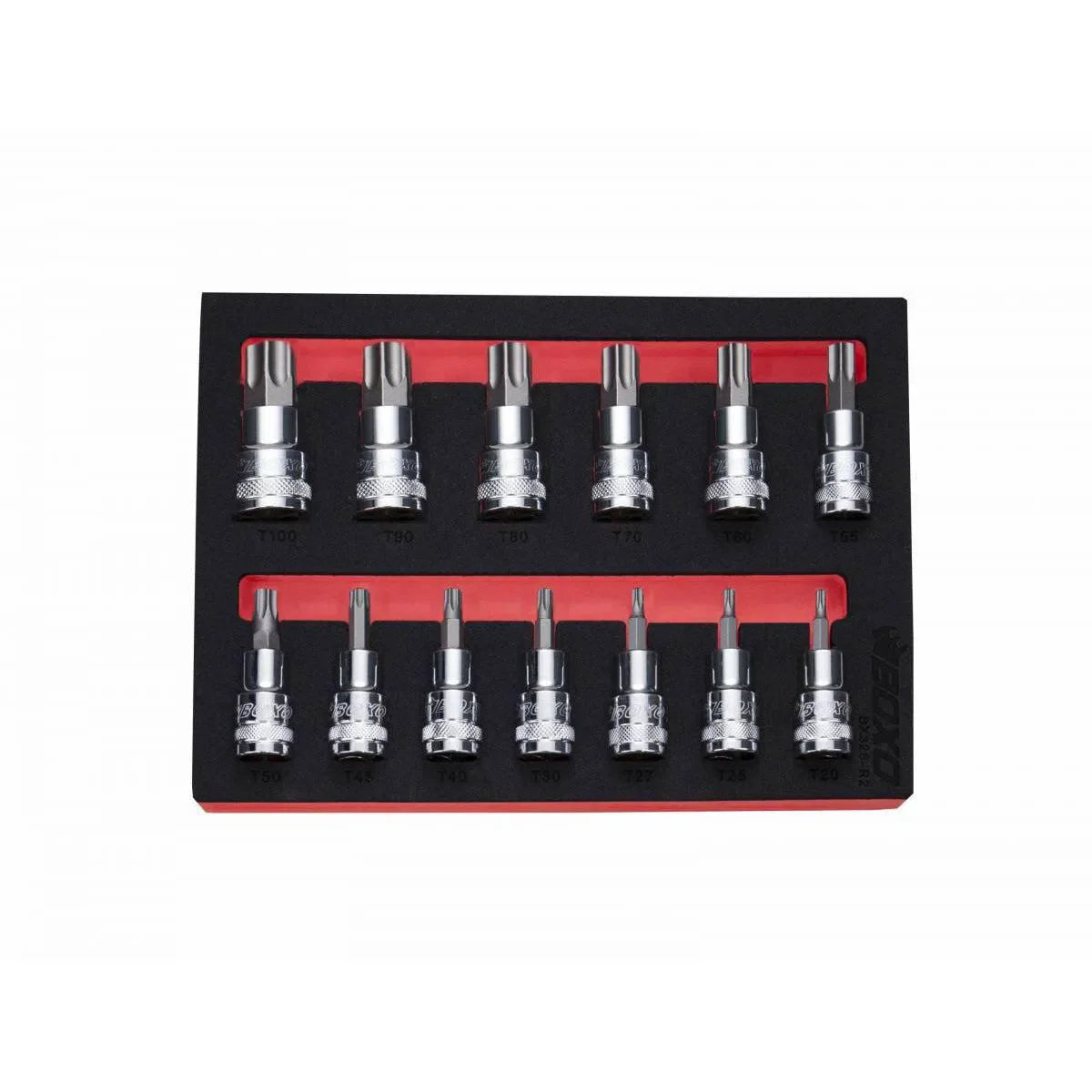 13-Piece 1/2" Drive Standard Length Torx Bit Socket Set | 2/9th EVA Foam