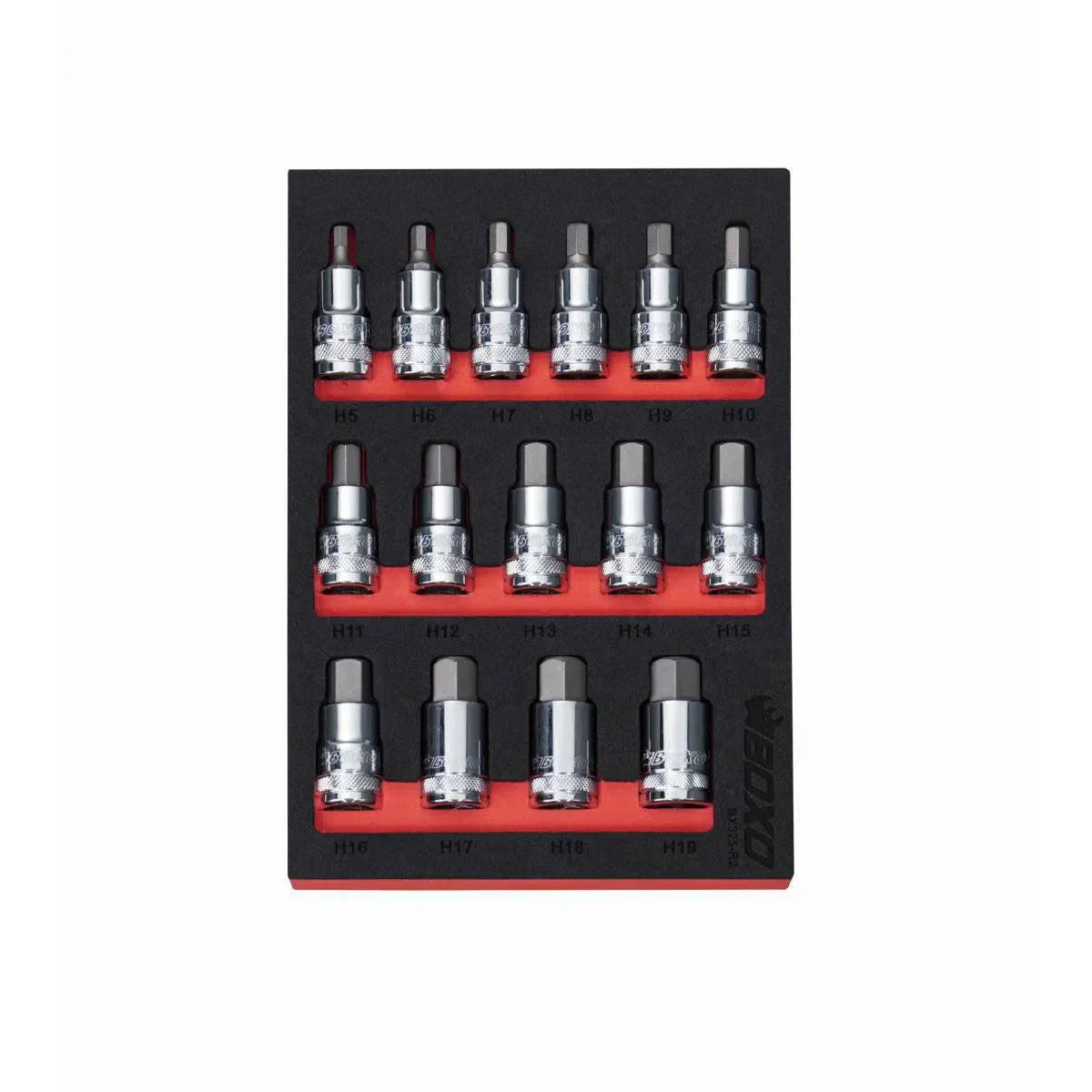 15-Piece 1/2" Drive Standard Length Hex Bit Socket Set | 2/9th EVA Foam