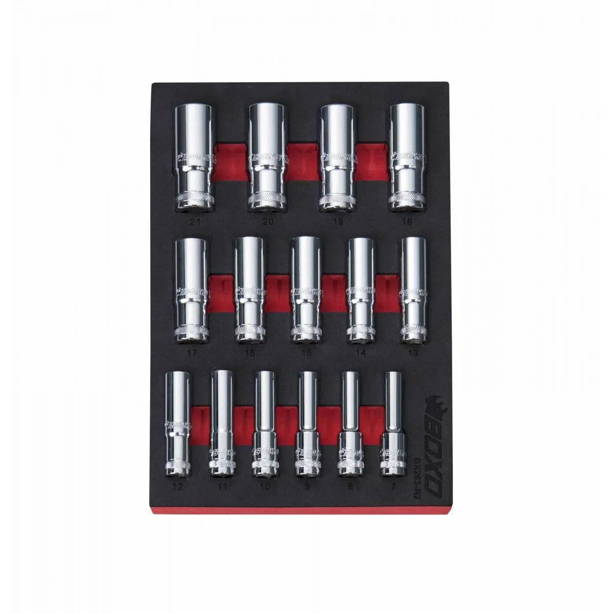 15-Piece 3/8" Drive Metric Deep 12-Point Chrome Socket Set | 2/9th EVA Foam