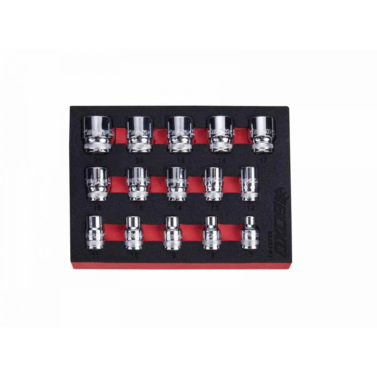 15-Piece 3/8" Drive Metric Standard Length Multifix Spline Chrome Socket Set | 1/9th EVA Foam