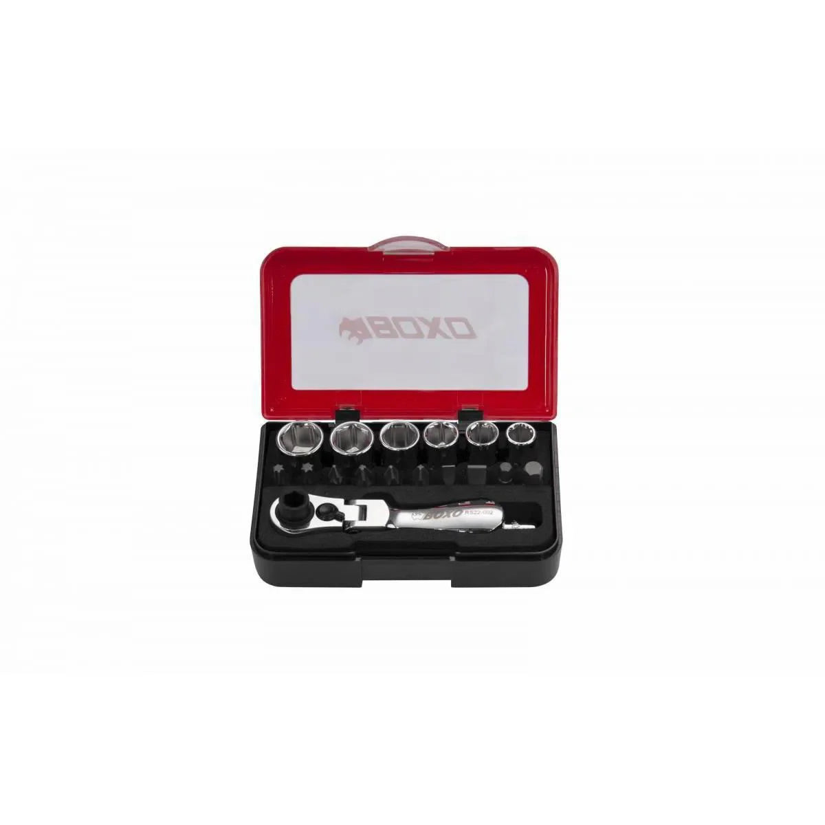 18-Piece Metric 1/4" Drive 6-Point Socket Set with Flex Head Ratchet