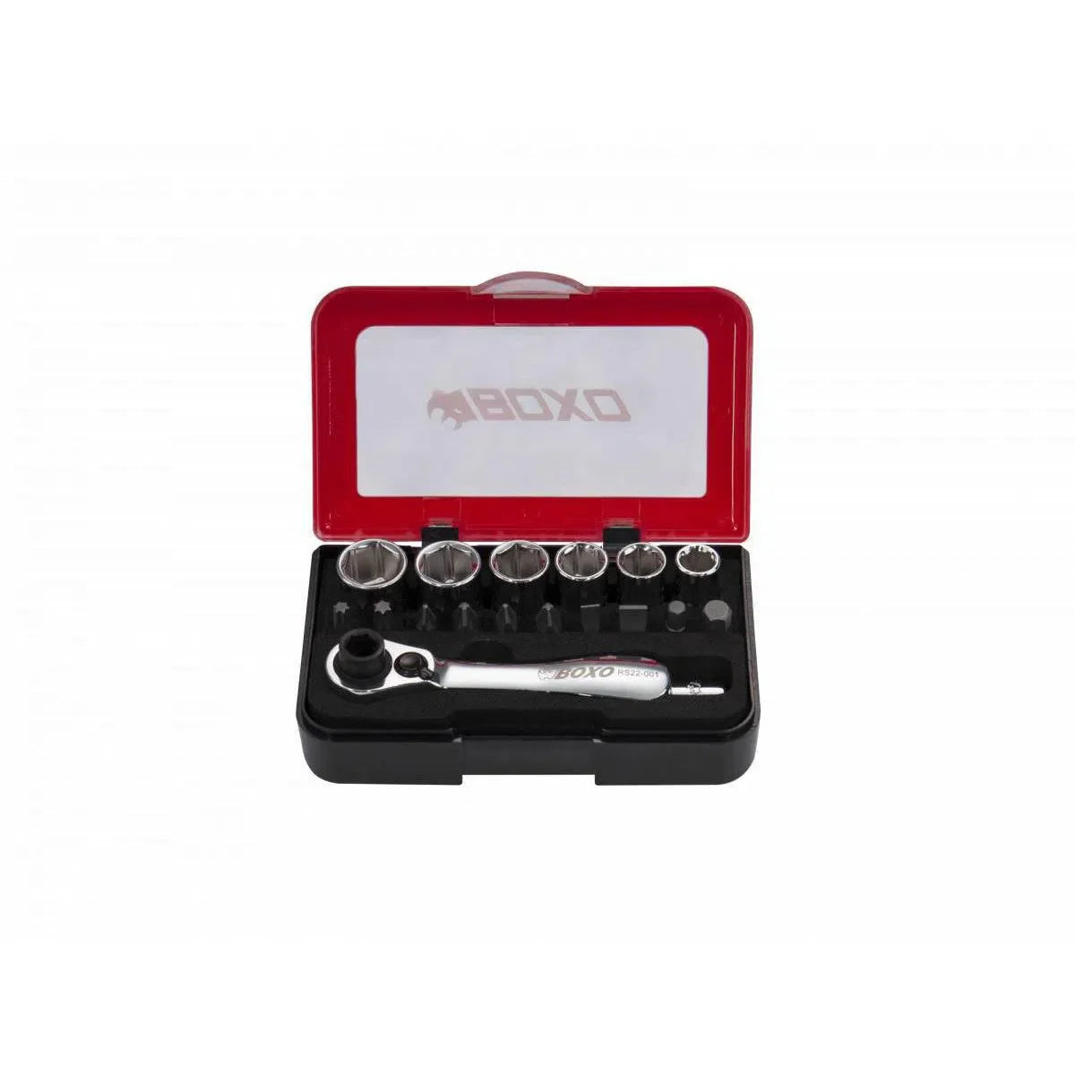 18-Piece Metric 1/4" Drive 6-Point Socket Set with Flex Head Ratchet