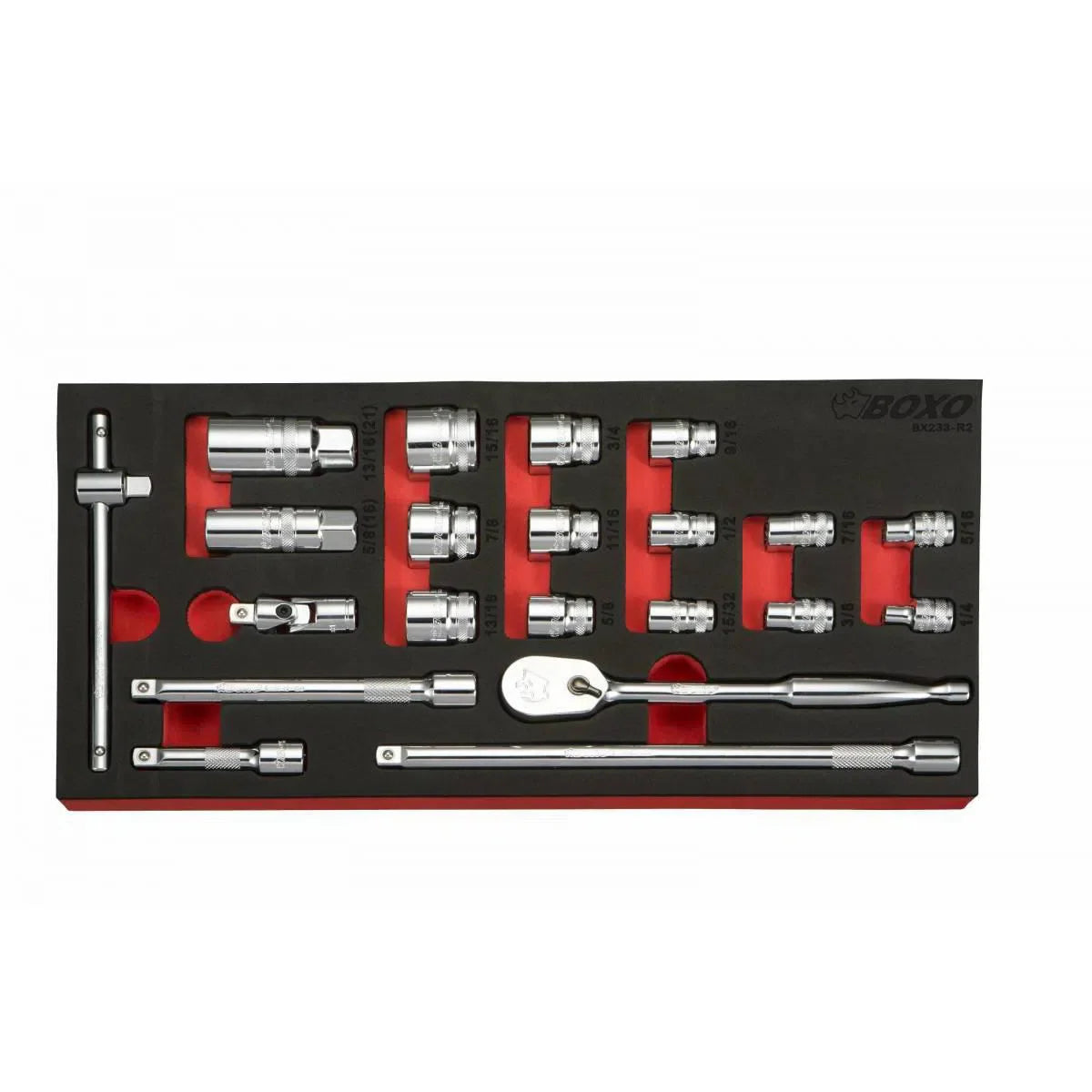 21-Piece 3/8" Drive SAE 6-Point Socket Set | 1/3rd EVA Foam