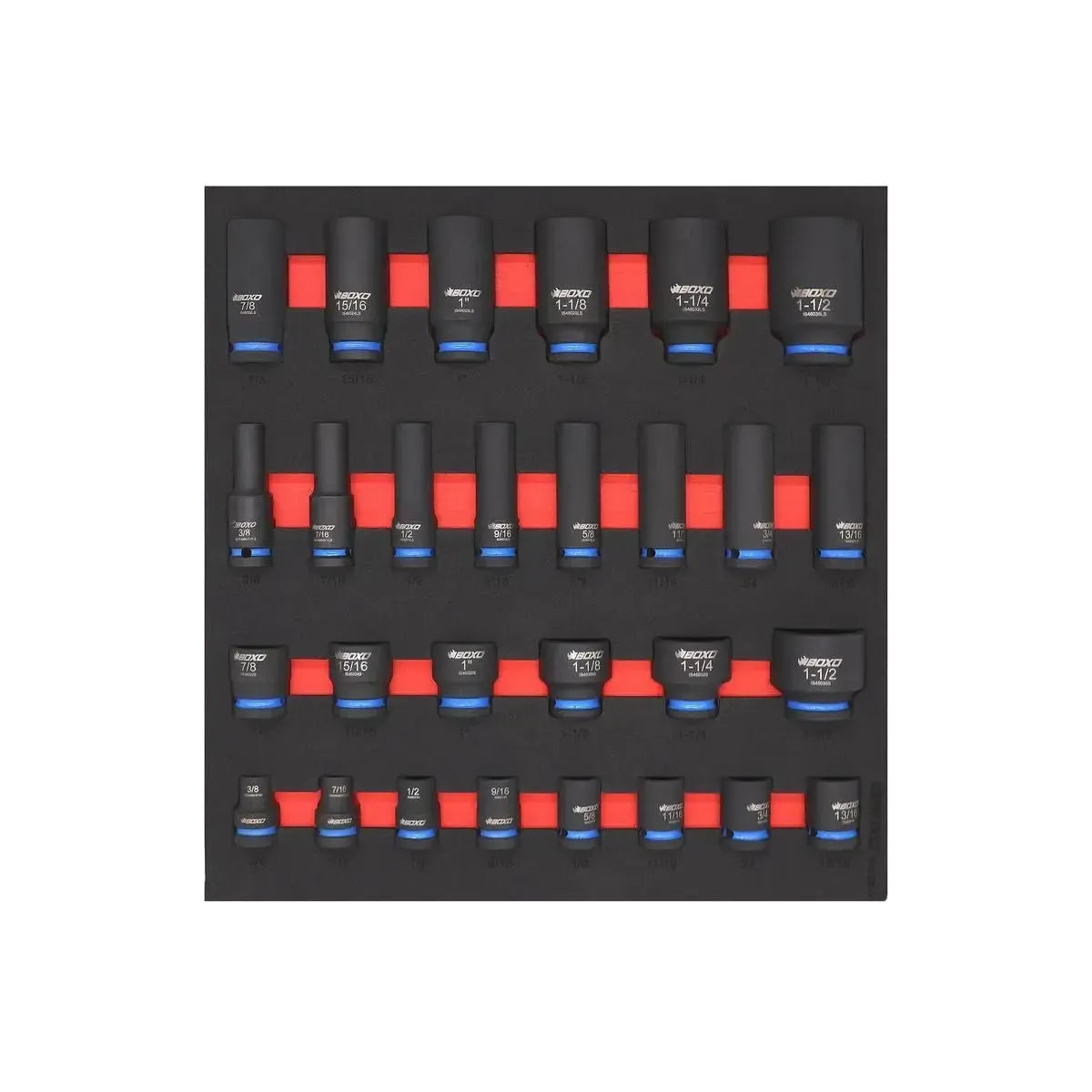 28-Piece ½” Drive SAE Impact Socket Set | 2/3 Drawer EVA Foam