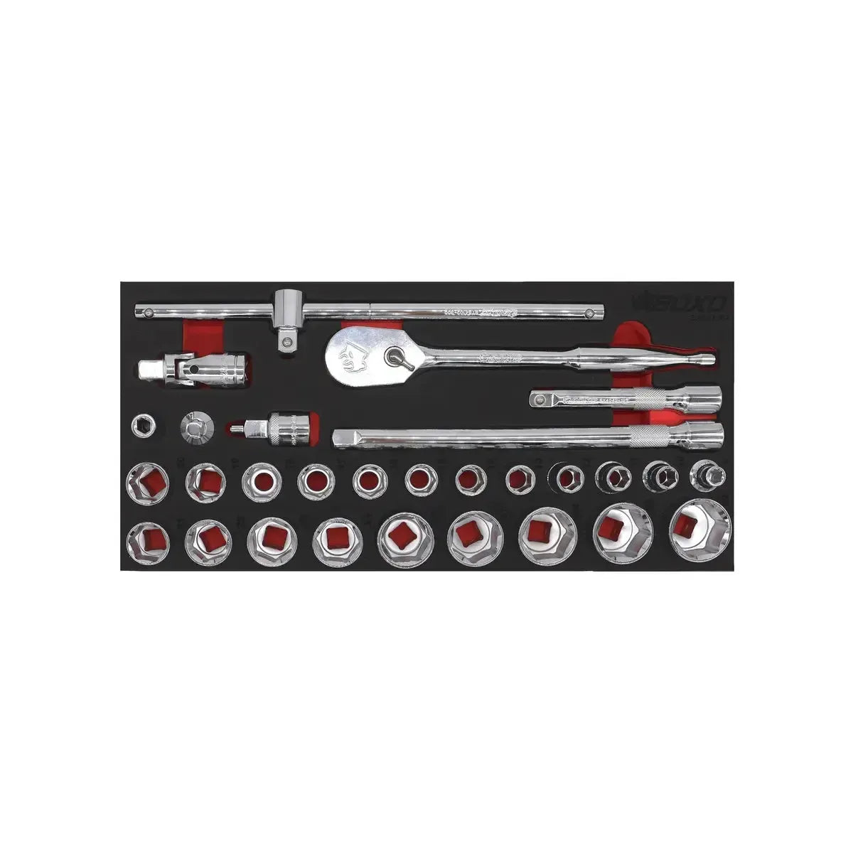 29-Piece 1/2" Drive 6-Point Metric Socket Set | 1/3 Drawer EVA Foam