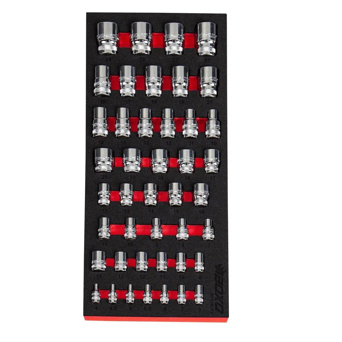 43-Piece 1/4", 3/8" & 1/2" Drive Spline Socket Set | 1/3 Drawer EVA Foam