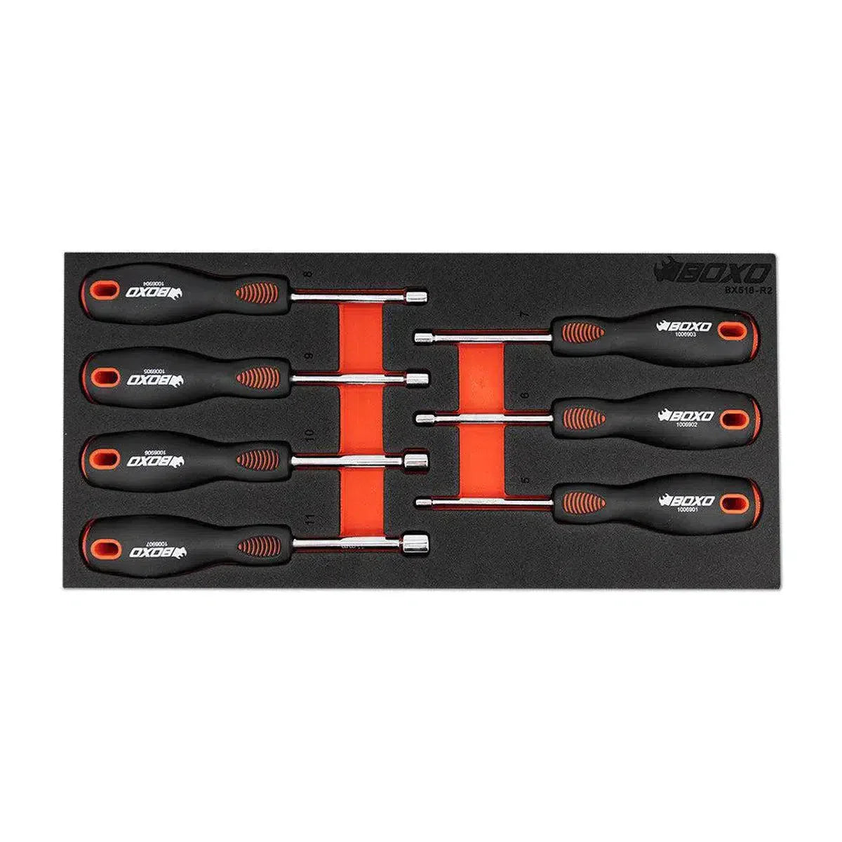 7-Piece Metric Nut Driver Set with Hollow Shaft | 1/3rd EVA Foam