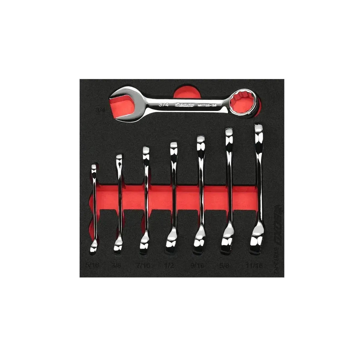 8-Piece SAE Stubby Combination Spanner Set | 1/6 Drawer EVA Foam