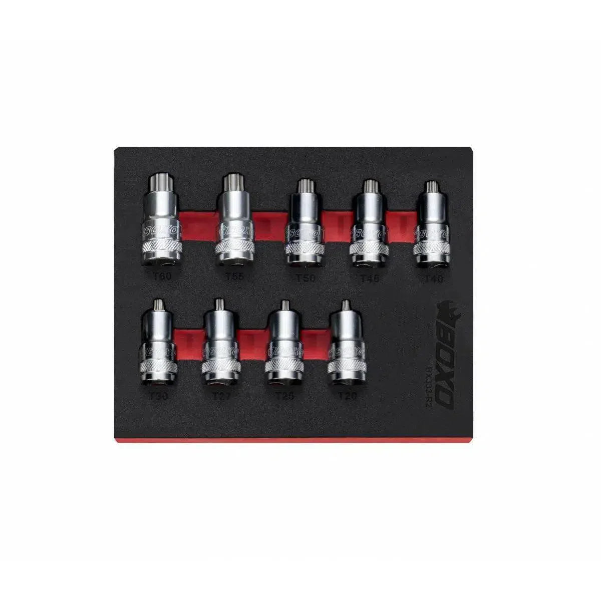 9-Piece 1/2" Drive Super Stubby Torx Bit Socket Set | 1/9th EVA Foam