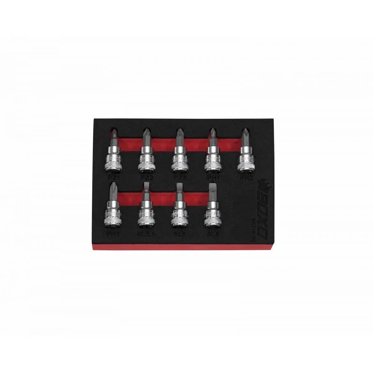 9-Piece 3/8" Drive Screwdriver Bit Socket Set | 1/9th EVA Foam