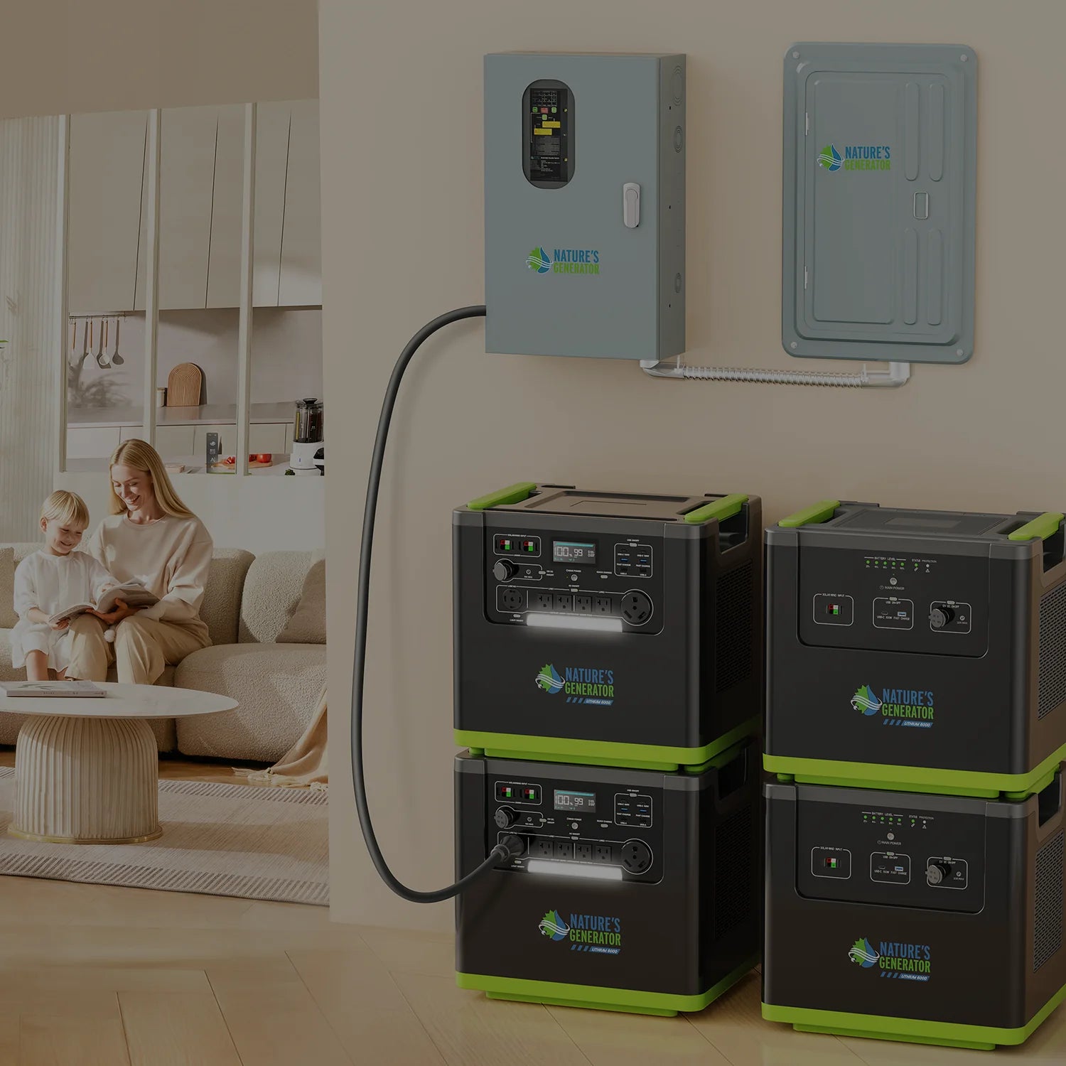 Nature's Generator Lithium 6000 with Solar Panel