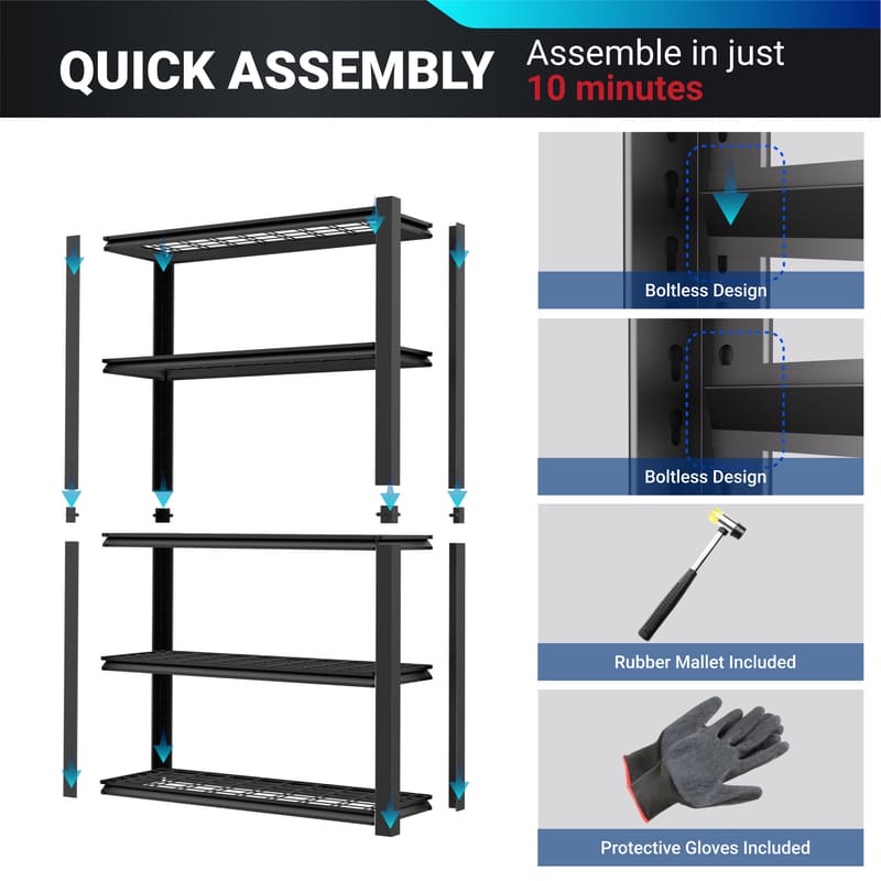 FS16B-WG 1′ × 6′ Basement Storage Shelves