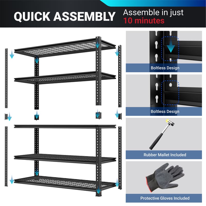 FS26B-WG 2′ × 6′ Garage Storage Shelves FS26B-WG