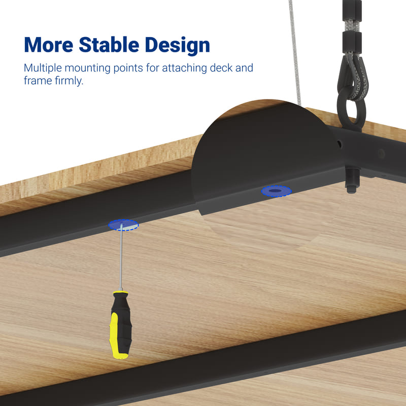 GL2 4x4 FT Garage Lifting Storage Rack  with rubberwood deck