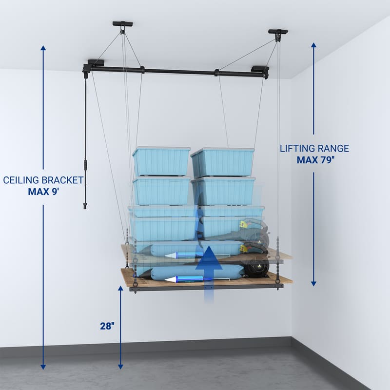 GL2FB  4x4 FT Lift  Frame Garage Lifting Storage Rack