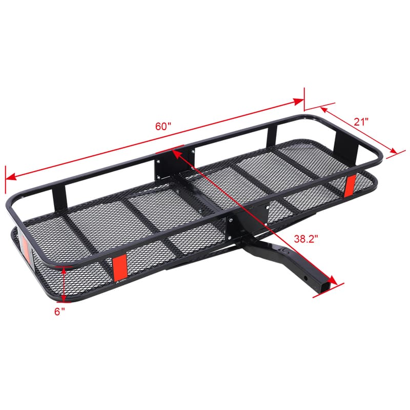 HB60 60" Hitch Mount Cargo Carrier Basket+ 56"Waterproof Cargo Bag