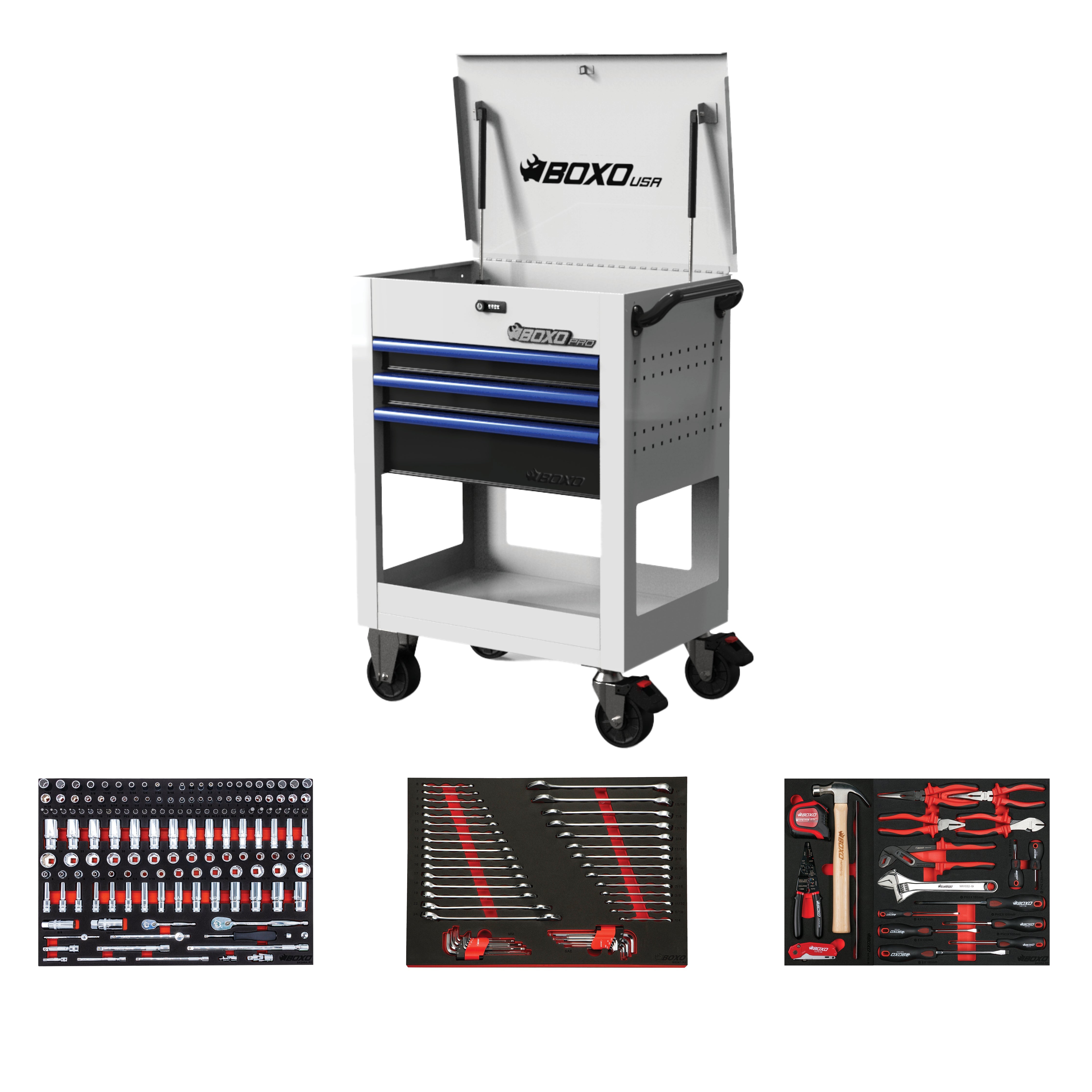 Pro Series | 28" 3-Drawer Flip top Service Cart Tool Box