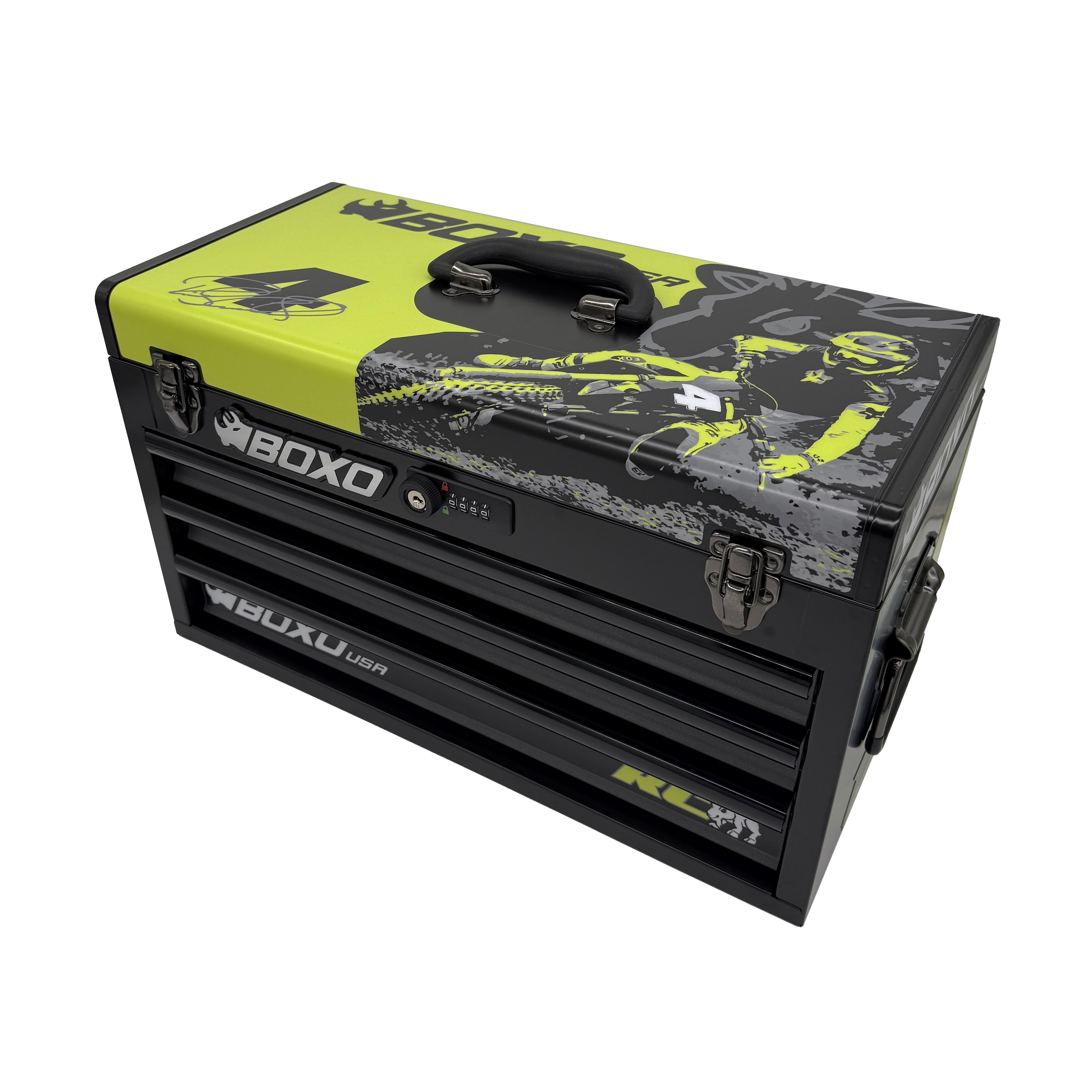 MotoBox | New Ricky Carmichael 3-Drawer Portable Tool Box with 103-Piece Metric Motorcycle Tool Set
