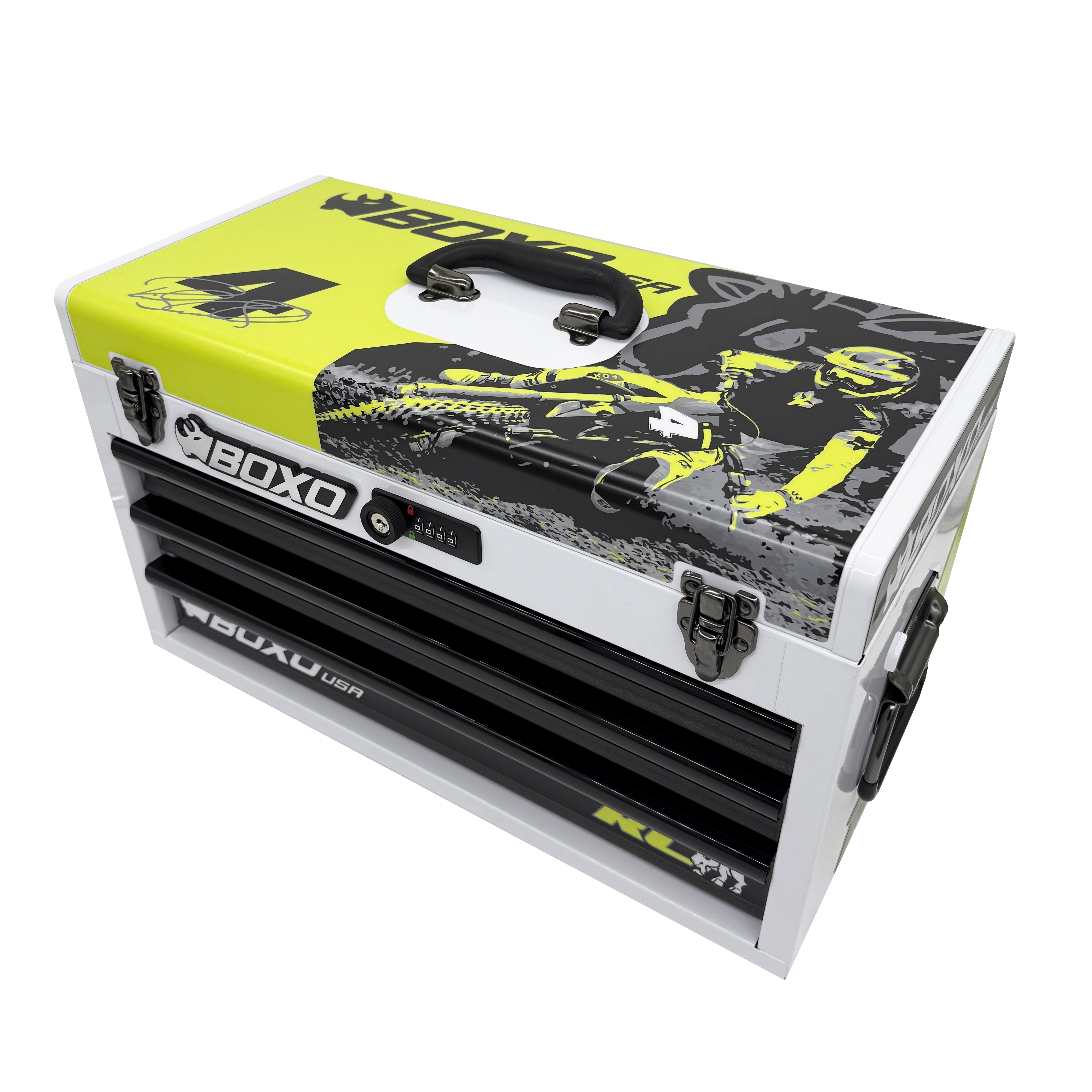 MotoBox | New Ricky Carmichael 3-Drawer Portable Tool Box with 103-Piece Metric Motorcycle Tool Set