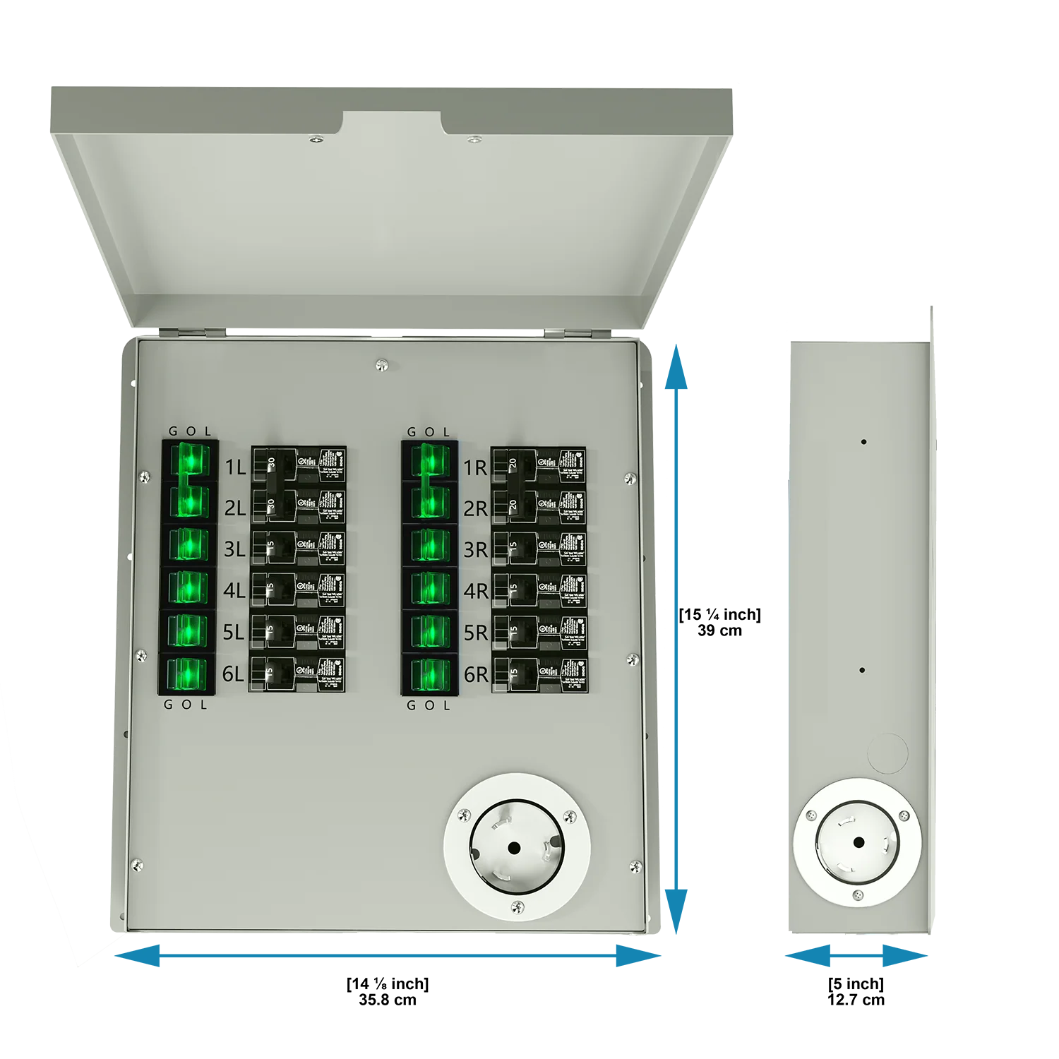 12-Circuit 120/240V 50A Non-Automatic Transfer Switch