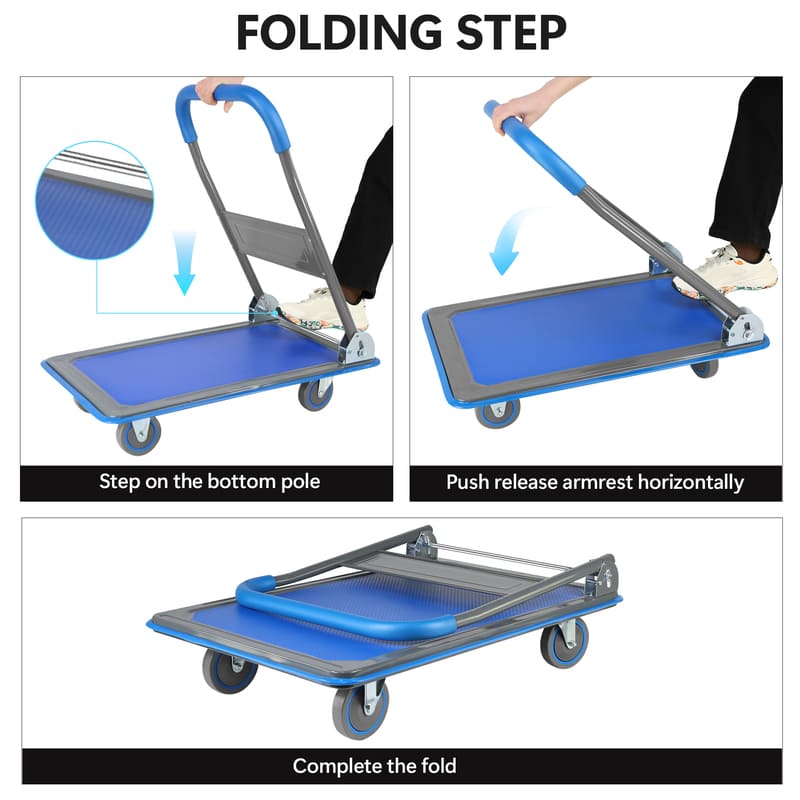 330lbs Capacity Foldable Push Cart Platform Cart