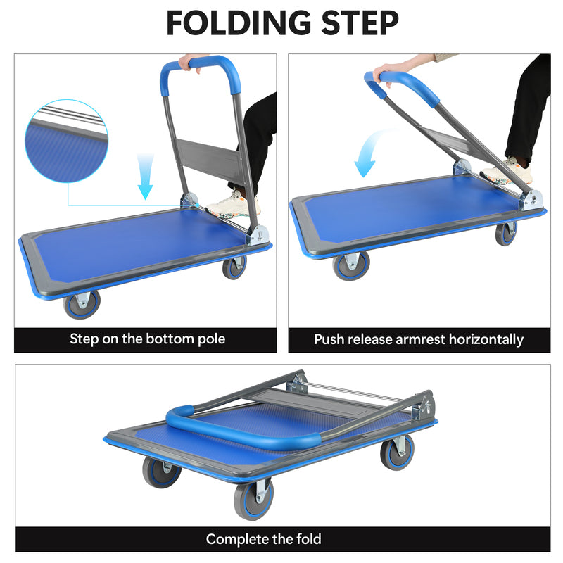 660lbs Capacity Heavy Duty Moving Platform Hand Truck