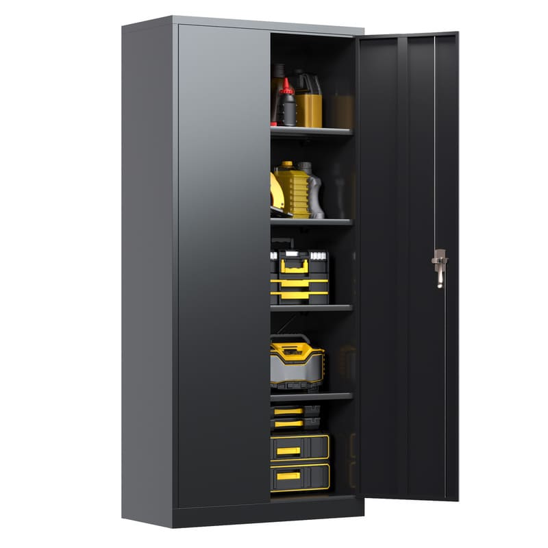 SC1B Basic Metal Garage  Storage Cabinet with 4 Adjustable Shelves