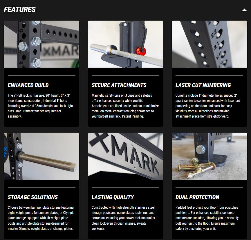 Viper Power Rack with Storage & Flip Down Safeties