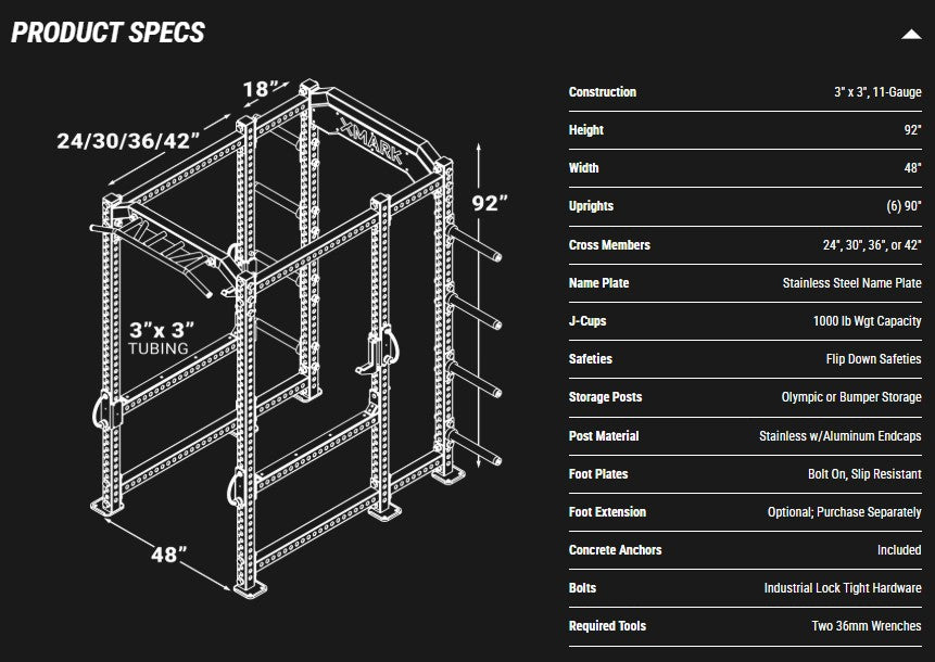 Viper Power Rack with Storage & Flip Down Safeties