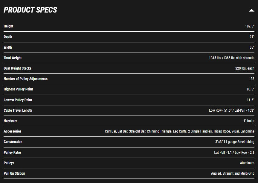 Commercial Power Rack Cable Machine, 440 lbs Total Stack Weight