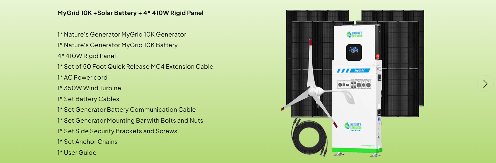 MyGrid 10K Solar and Wind Generator for Home