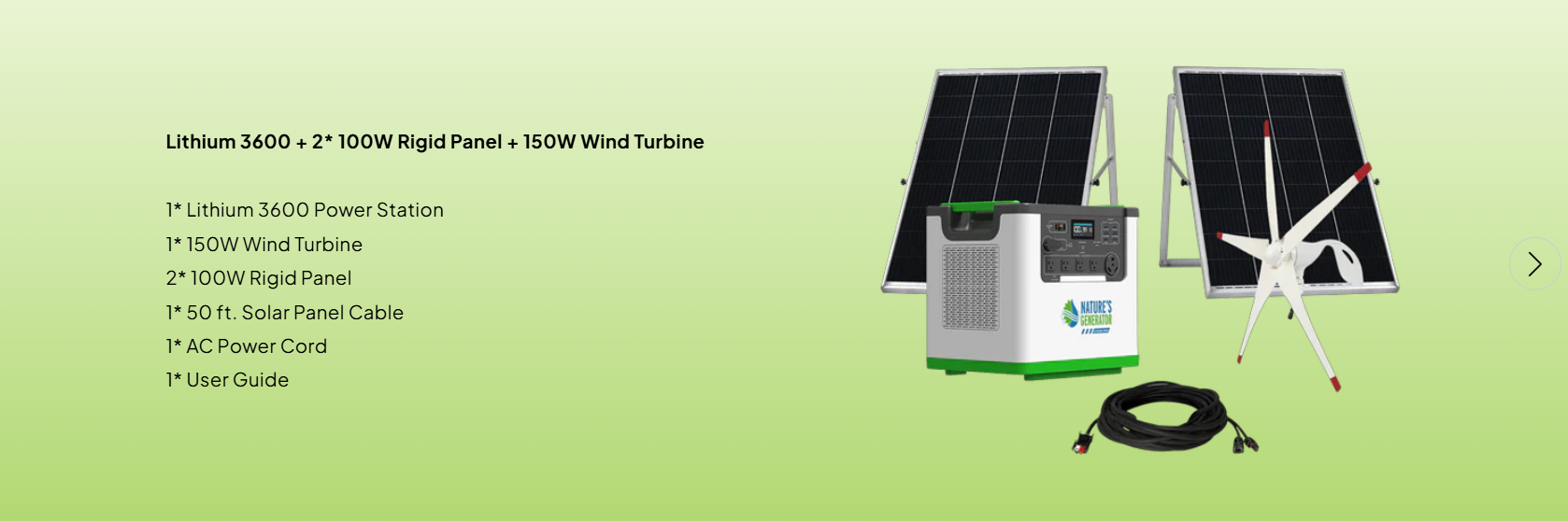 Nature's Generator Lithium 3600 Solar and Wind Generator