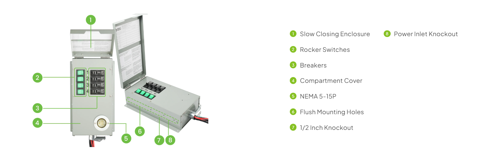 120V 15A 4-Circuit Non-Automatic Transfer Switch