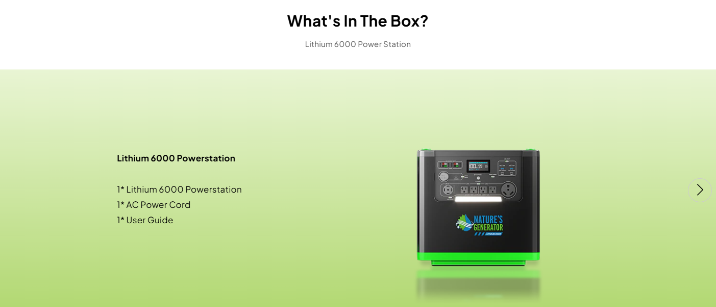 Nature's Generator Lithium 6000 Power Station
