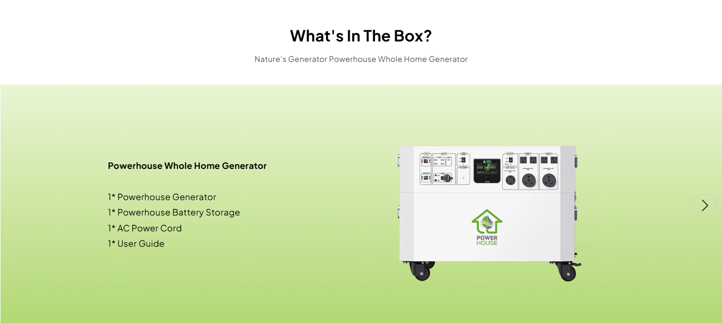 Nature’s Generator Powerhouse Whole Home Generator
