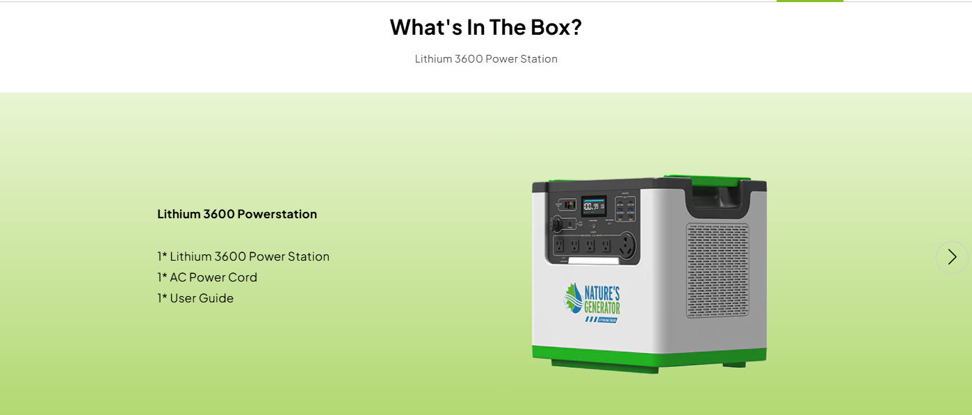 Nature's Generator Lithium 3600 Power Station