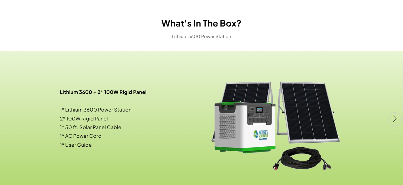 Nature's Generator Lithium 3600 Solar Generator