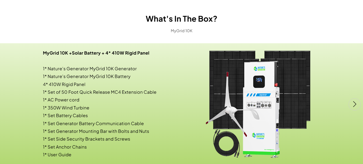 MyGrid 10K Solar and Wind Generator for Home