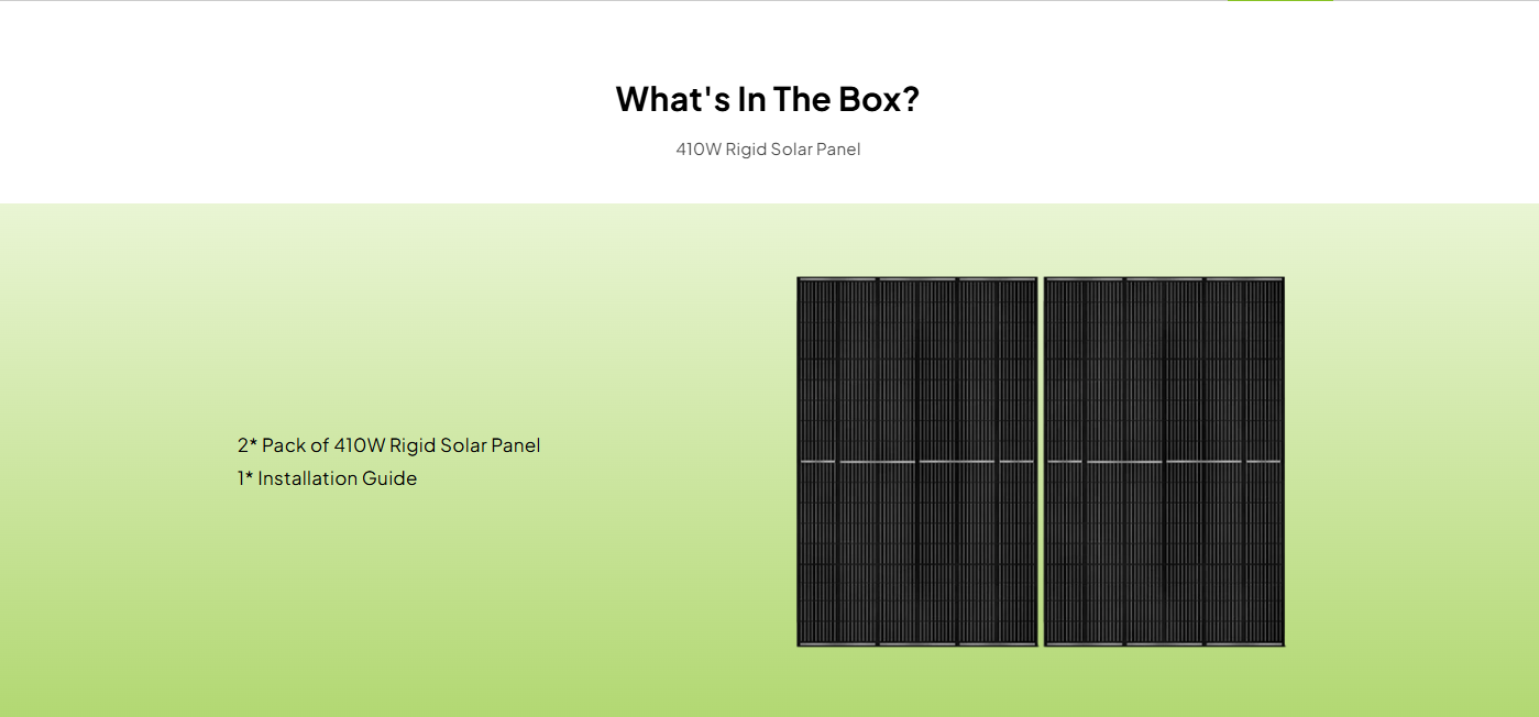 410 Watt Monocrystalline Solar Panel (2 Pack)