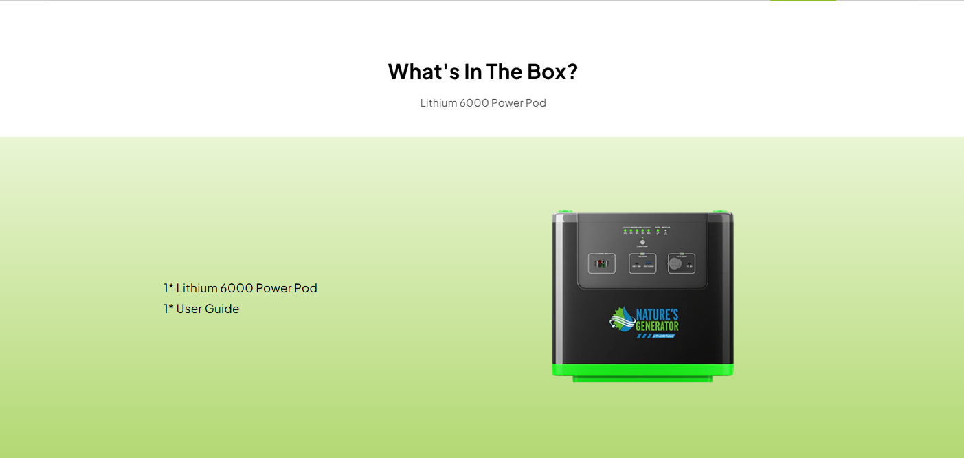 Nature's Generator Lithium 6000 Power Pod