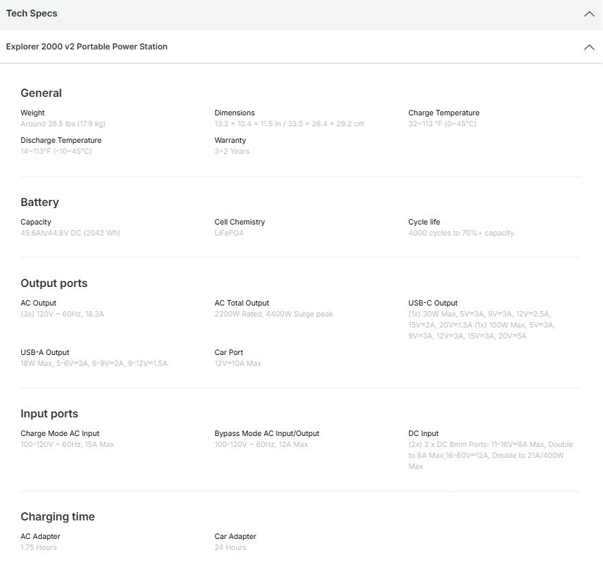 Jackery Explorer 2000 v2 Portable Power Station