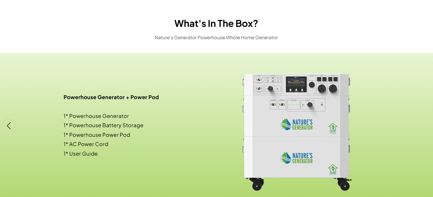 Nature’s Generator Powerhouse Whole Home Generator