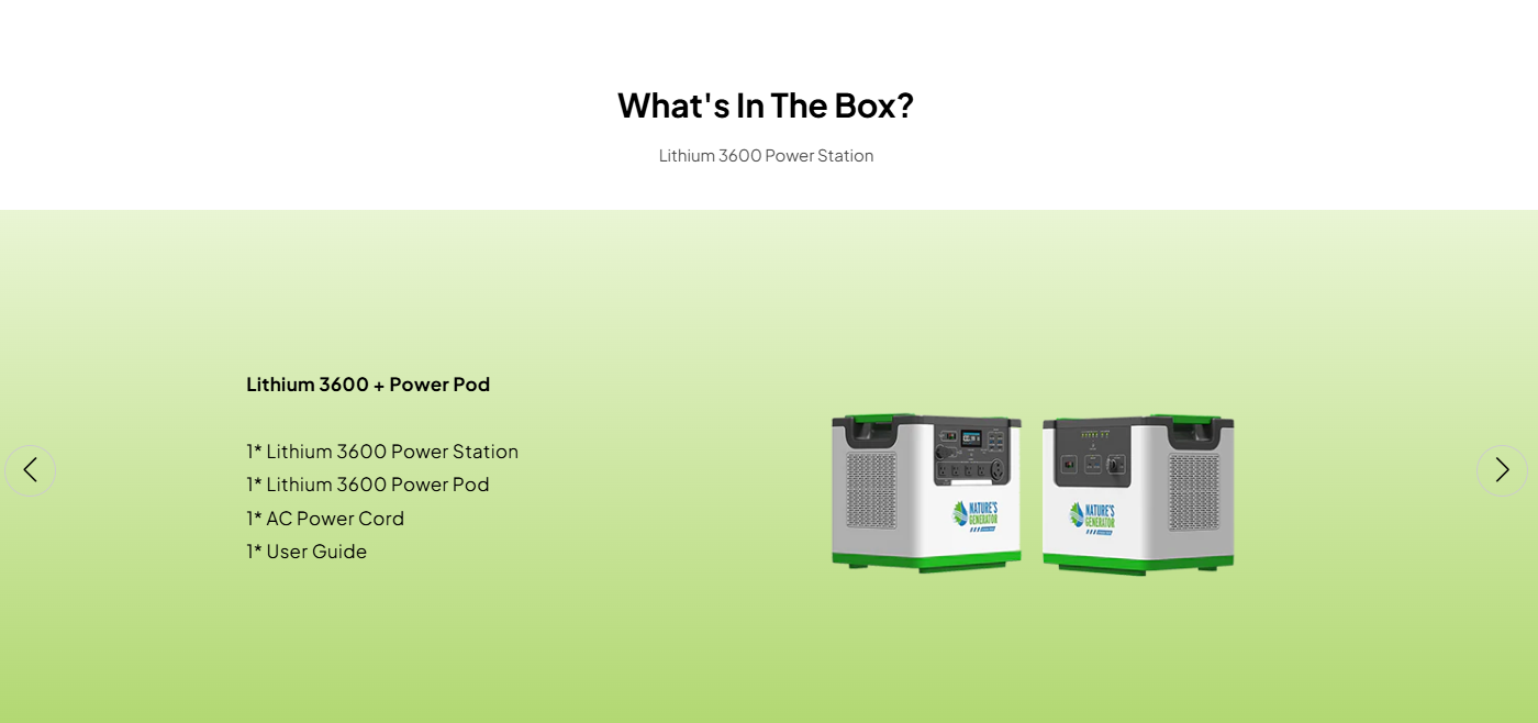 Nature's Generator Lithium 3600 Power Station
