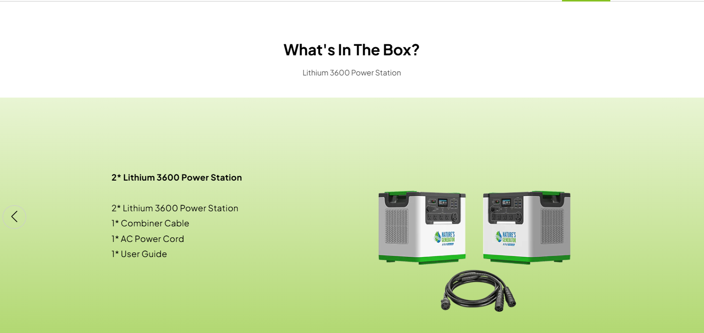 Nature's Generator Lithium 3600 Power Station