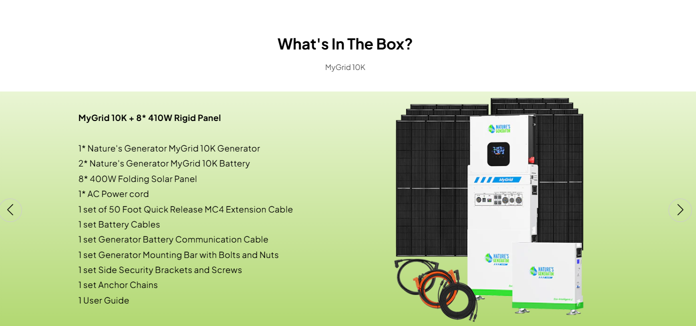 MyGrid 10K Solar Generator for Home