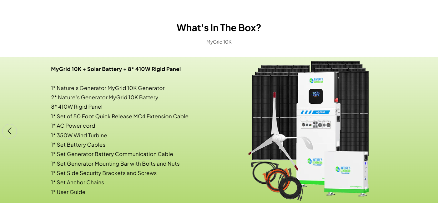 MyGrid 10K Solar and Wind Generator for Home