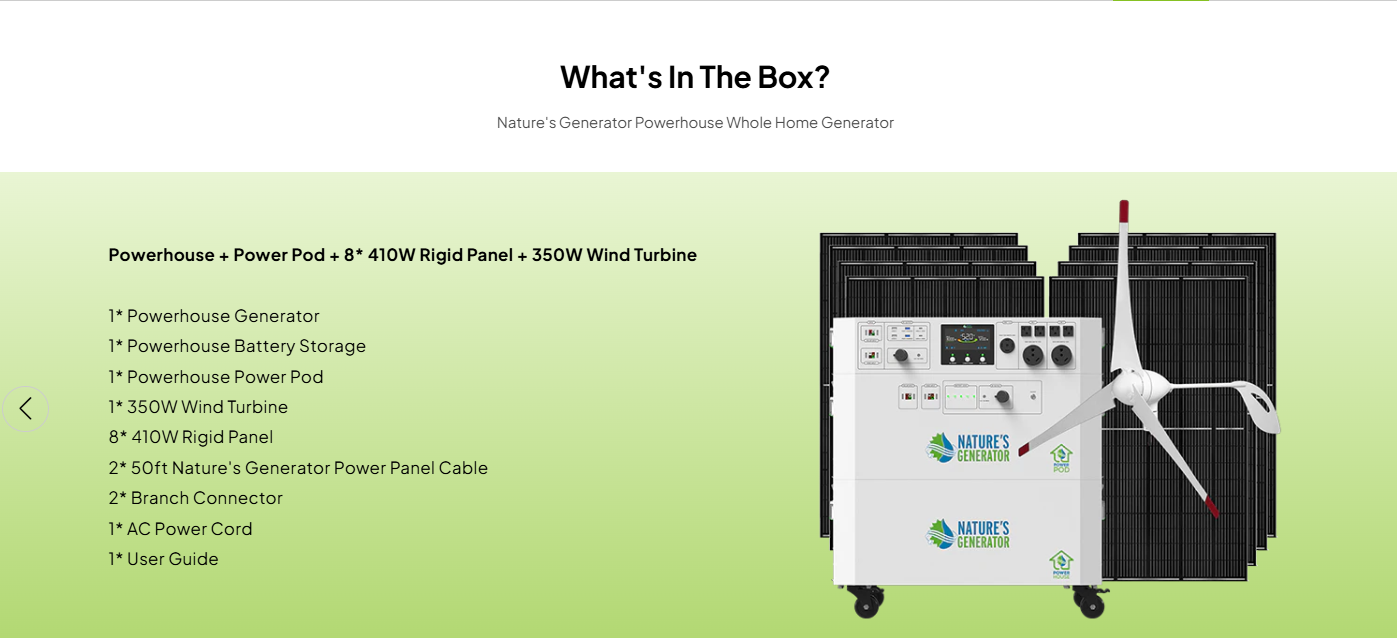 Nature’s Generator Powerhouse Solar and Wind Generator
