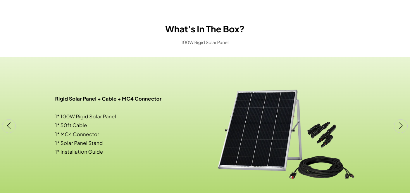 100W Rigid Solar Panels